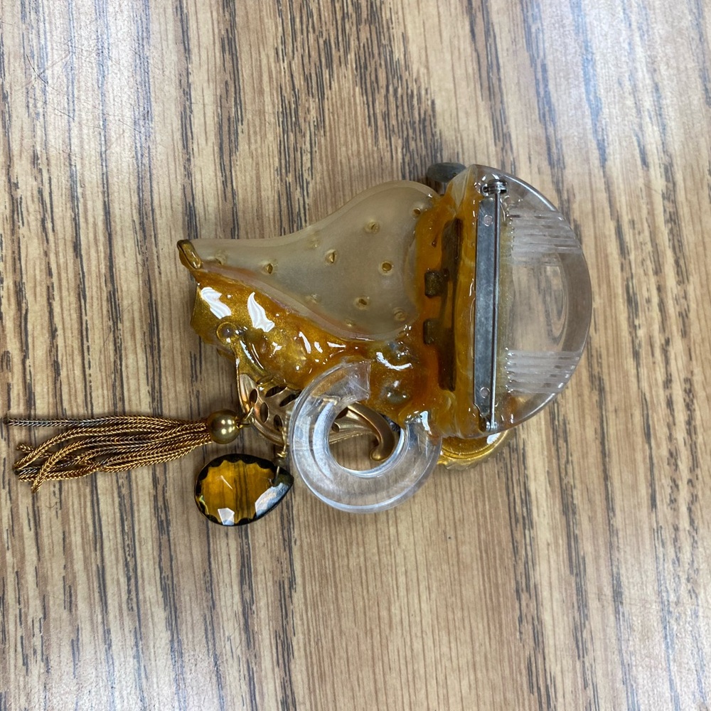 Jodi Lyons “Joli” Gold and Crystal Large Brooch - Picture 2 of 6